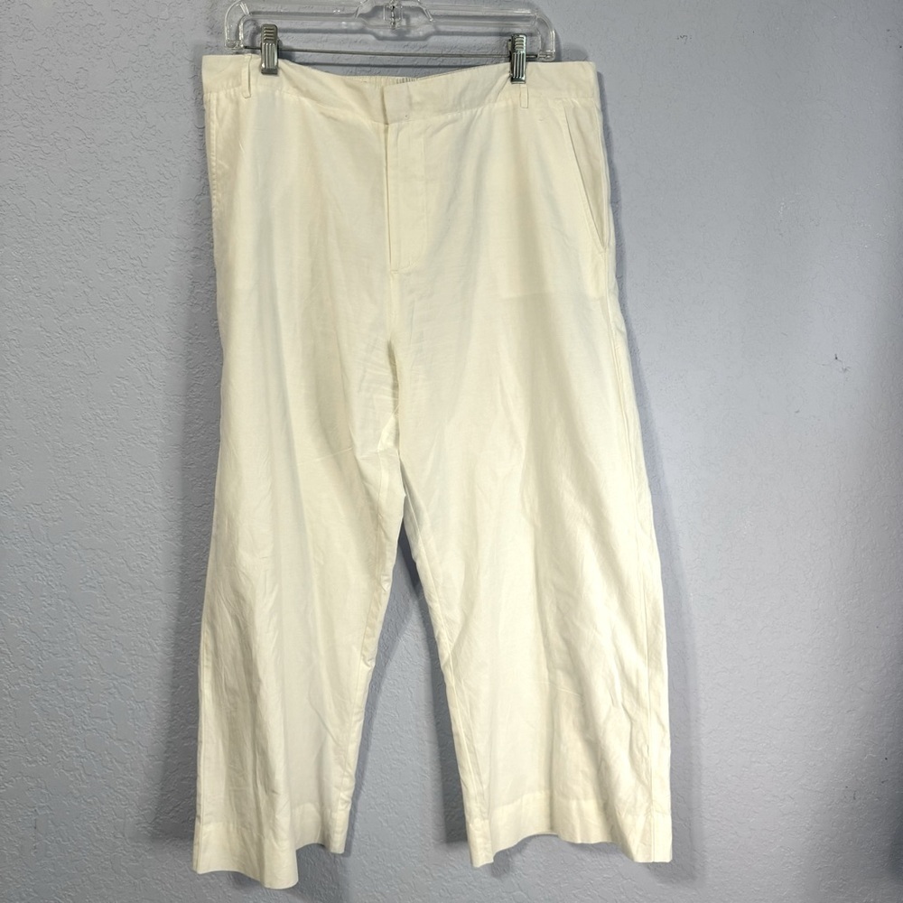 Roller Rabbit Plus Size High Rise Wide Leg Silk Blend Lined Cropped Pants Slacks